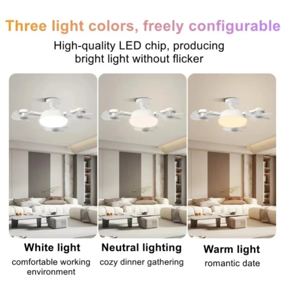 Kipas Angin Plafon 3-in-1 Mode - Drone Beacon Light ulasan dan harga