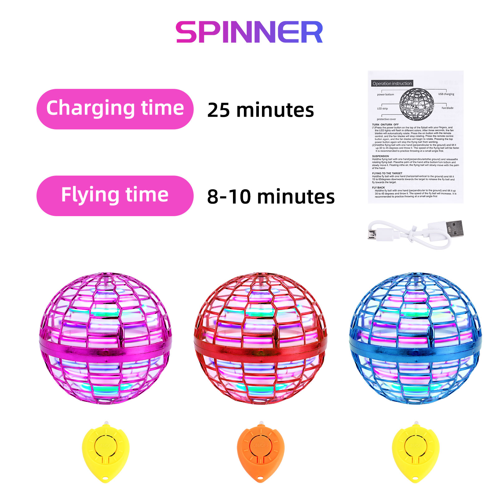 Bola Orb Terbang Boomerang Spi - Drone Beacon Light ulasan dan harga